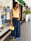 JEANS WIDE LEG RISVOLTO byLUMINA